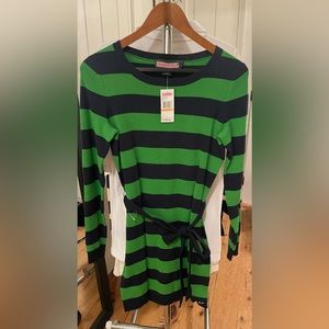 NWT Vineyard Vines Green and Navy Stripe Shift Dress